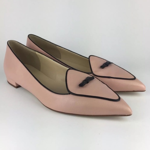 J. Crew Shoes - JCREW NWT LEATHER Pointed Toe Bow Flats 8.5 Pink